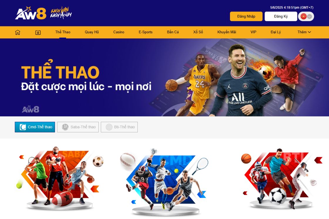 AW8 tuy hoạt động chưa lâu nhưng đã nhanh chóng bắt kịp xu thế thị trường cá cược quốc tế